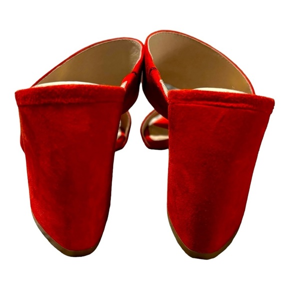 Louise et Cie Lo-Kala Red Suede Leather Heeled Strappy Slide Sandals Size 5 M - Picture 4 of 13